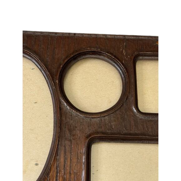 Vintage Collage Picture Frame Multi Opening Dark Wood Gold Details Ornate Photo - Picture 2 of 13